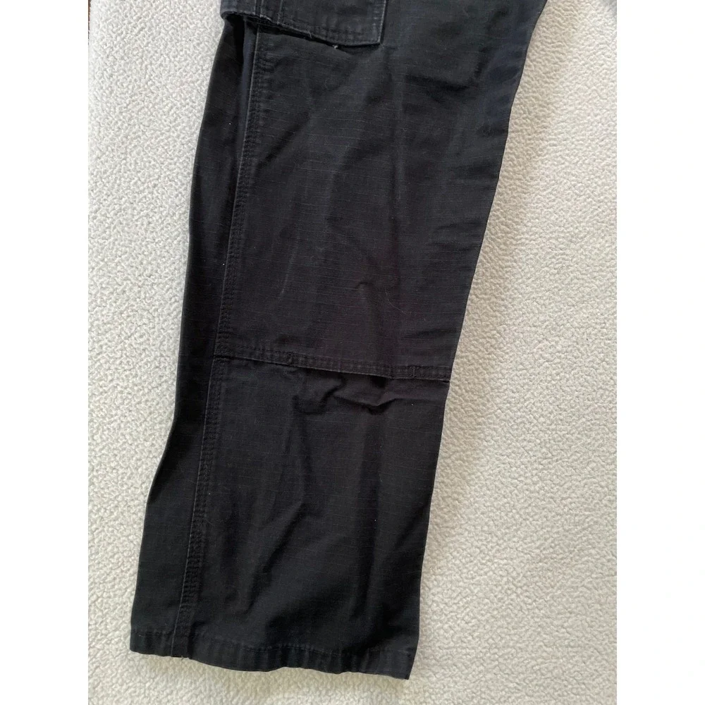 Wrangler Mens 32x32 Workwear Cargo Pants Black Ripstop Utility Pockets 10WMWR1BL